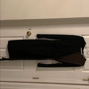 Black and brown Midi dress